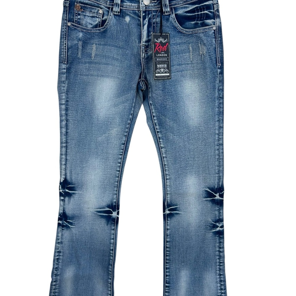 NWT Red Label London Bootcut Women’s 27 (US 5/6) Denim Jeans 28x32 Rhinestone